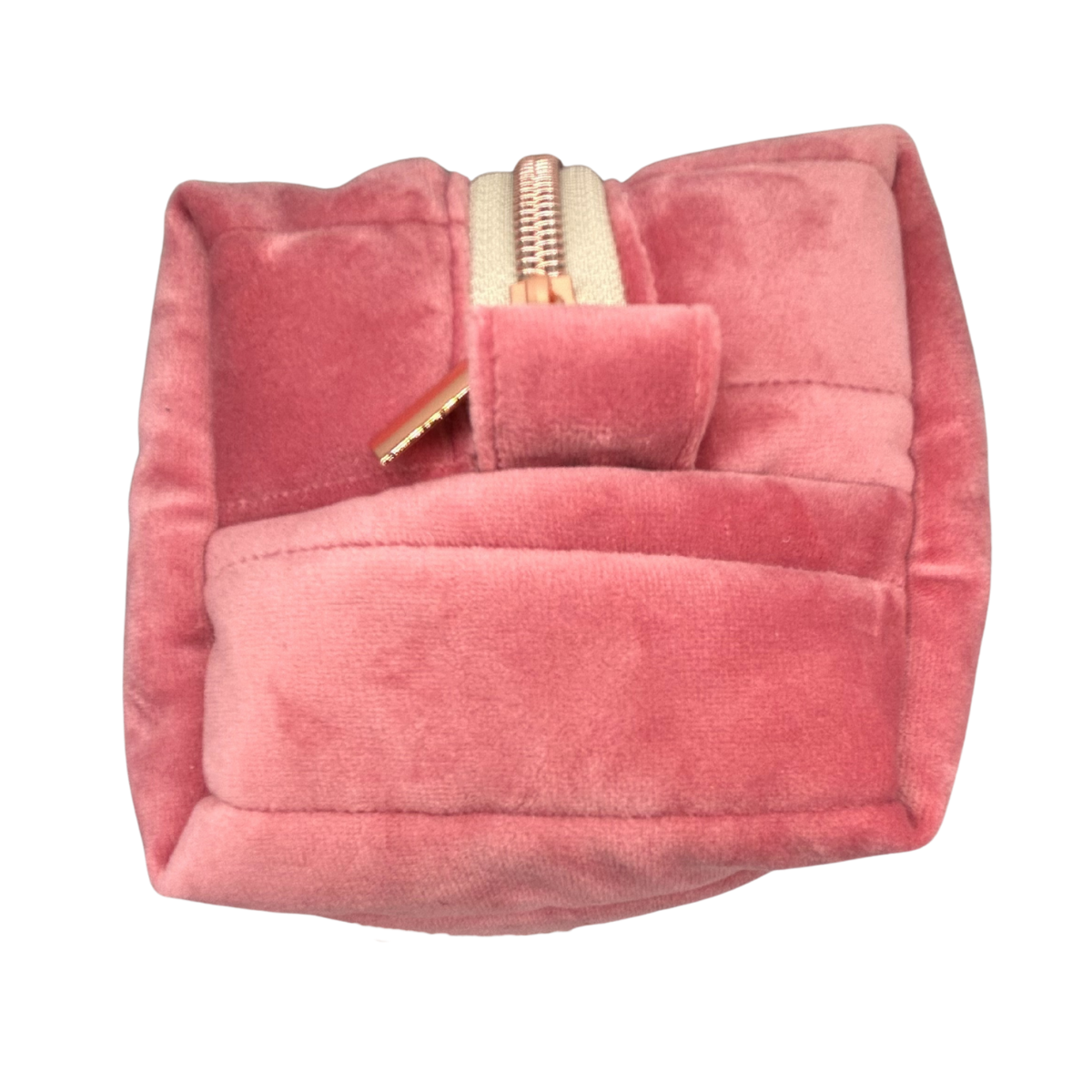 Cherry Blossom Quilted Velvet Makeup Bag - Medium