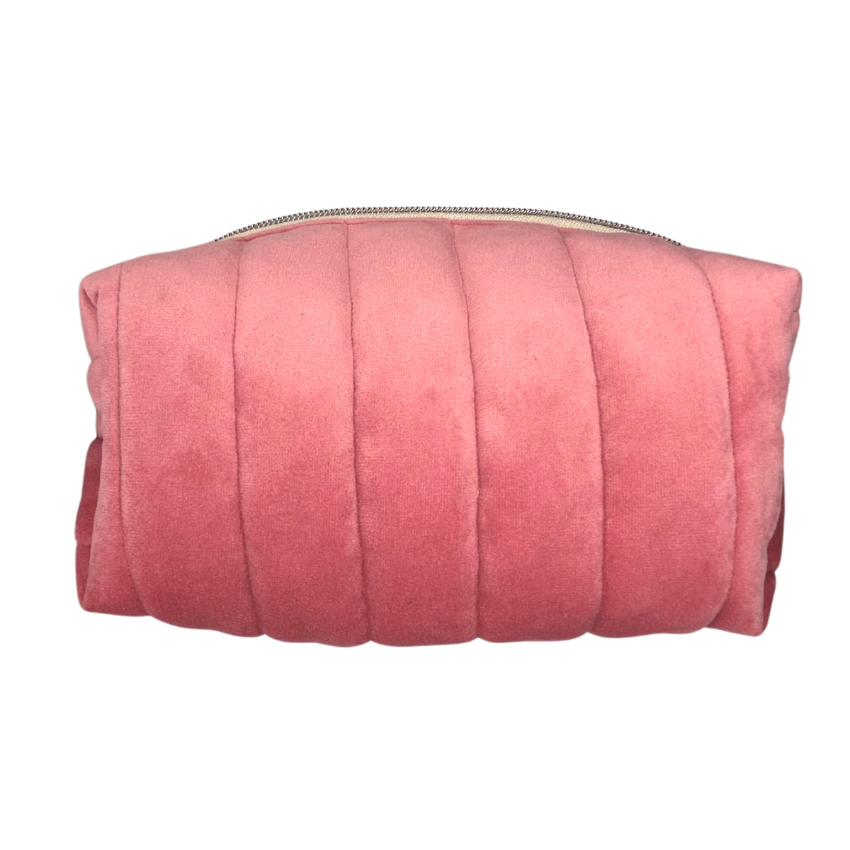 Cherry Blossom Quilted Velvet Makeup Bag - Medium