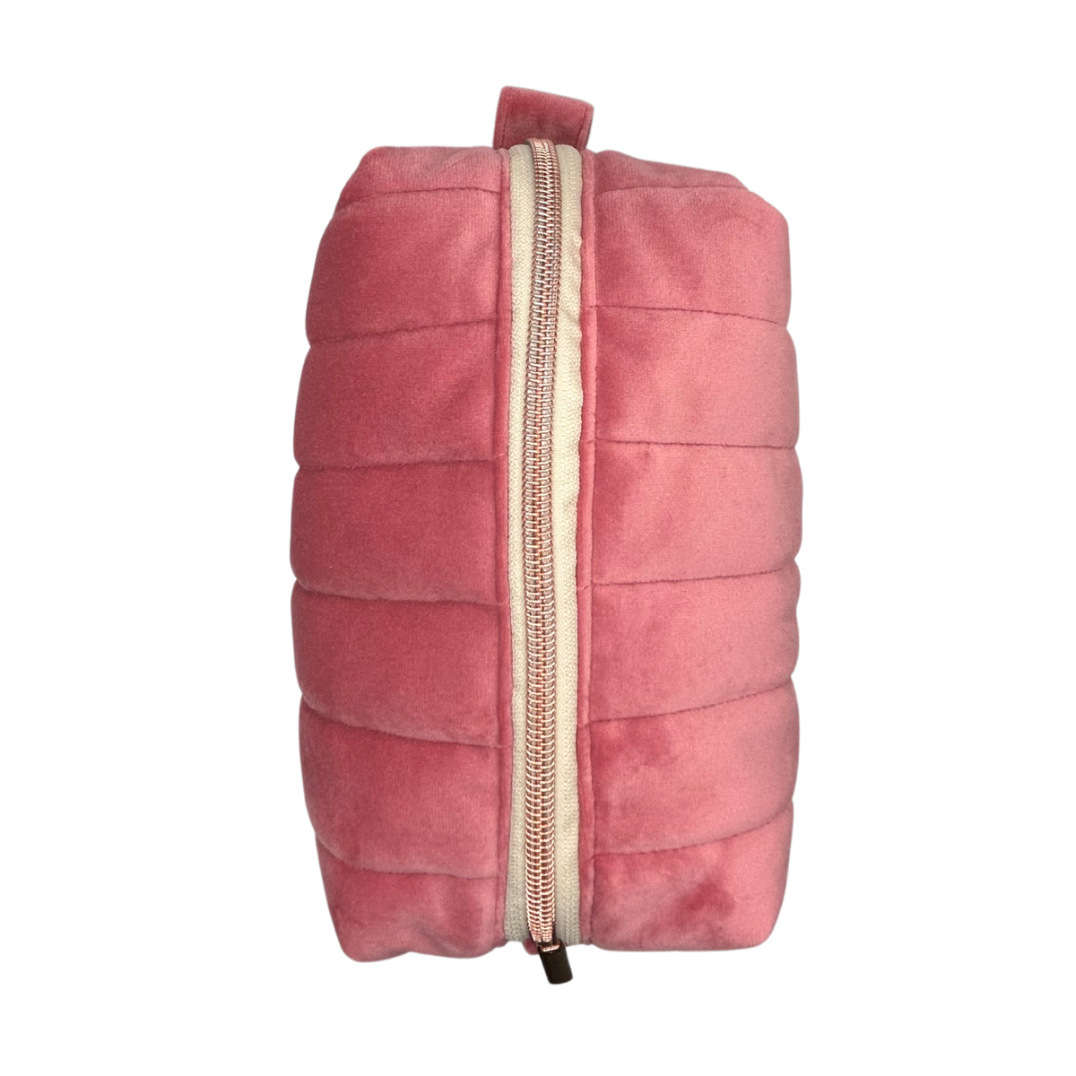 Cherry Blossom Quilted Velvet Makeup Bag - Medium