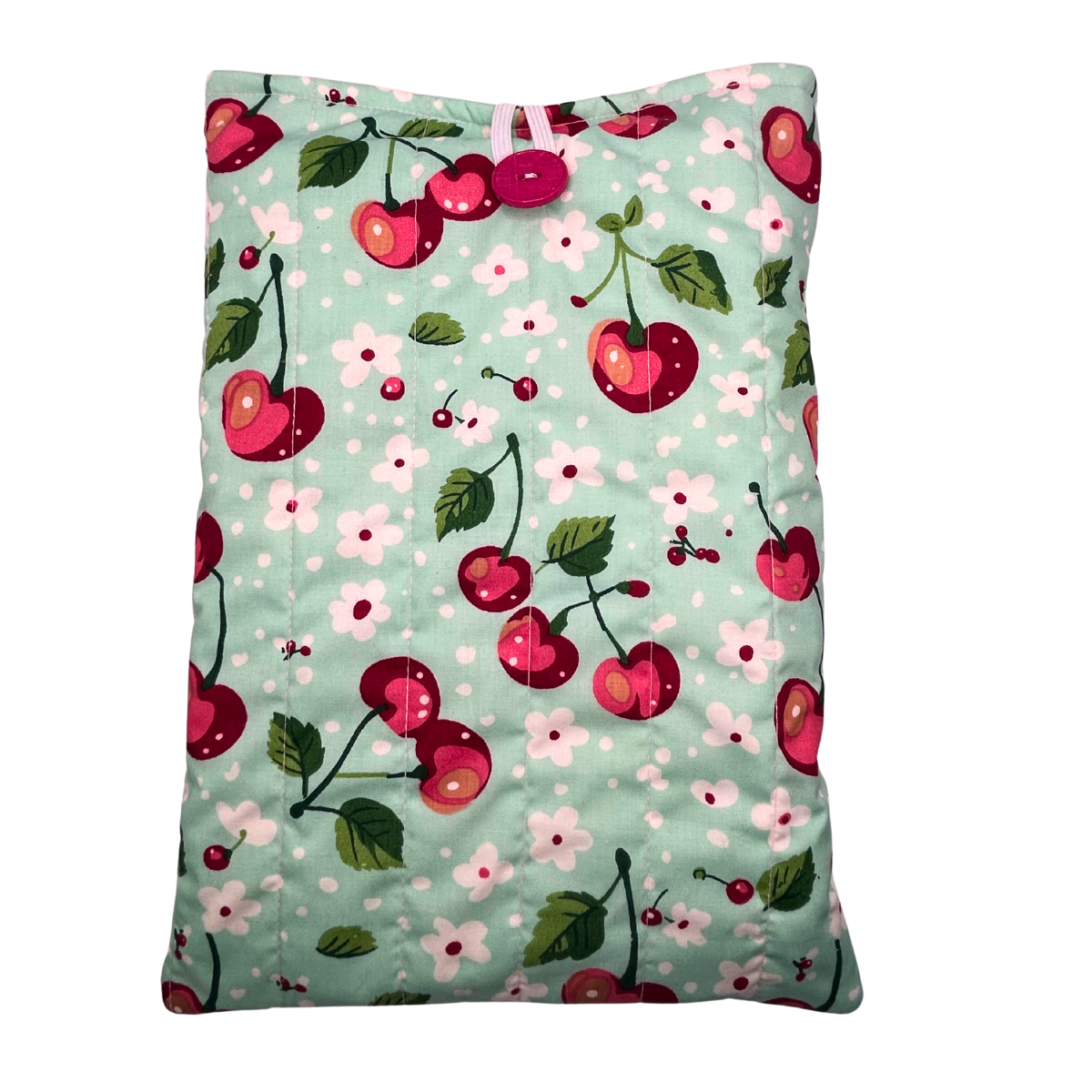 Cherry Mint Quilted Book Sleeve