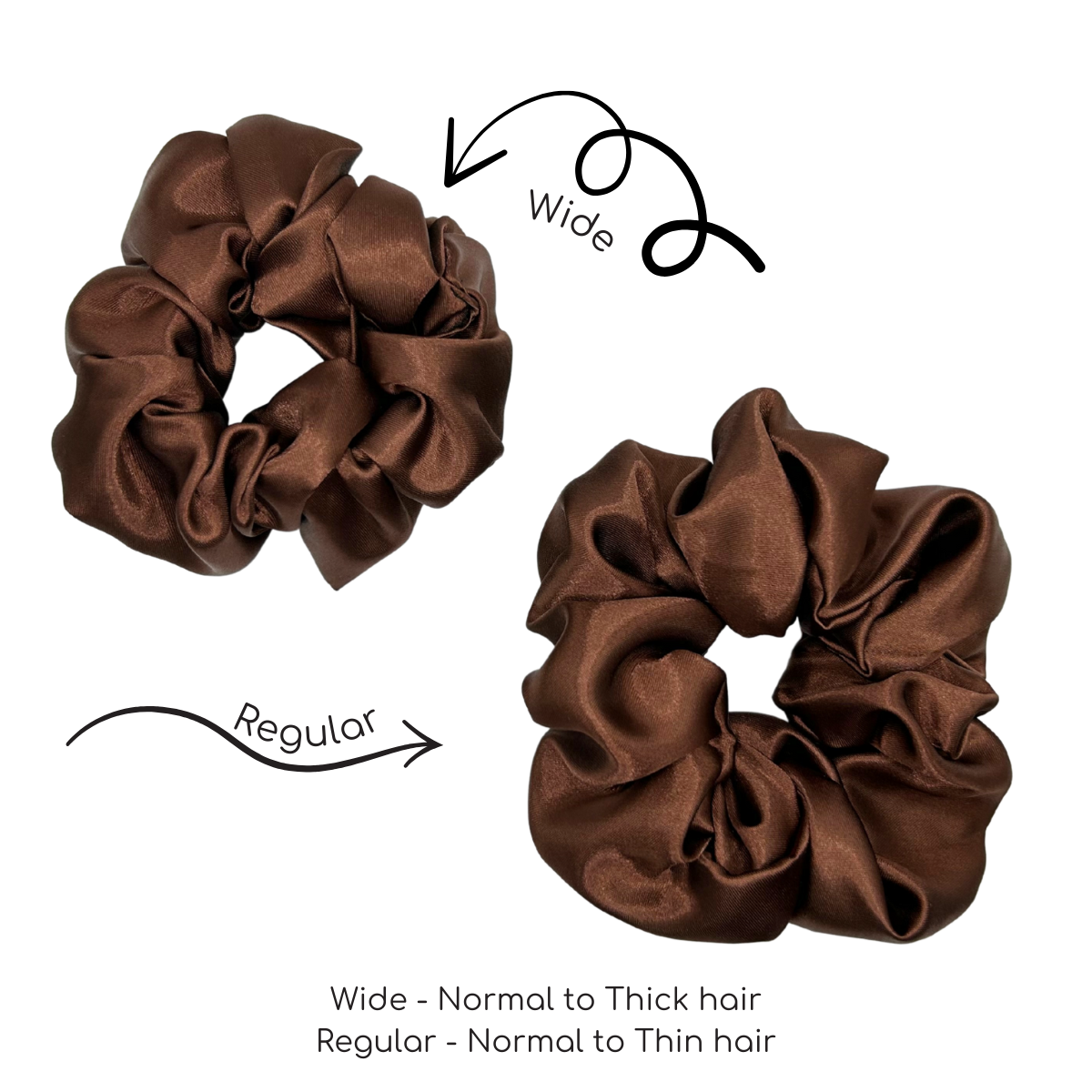 Chocolate Brown XL Satin Scrunchie