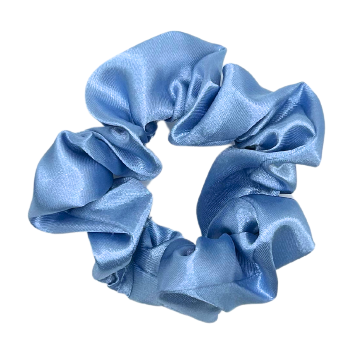 Cornflower Blue Satin Scrunchies