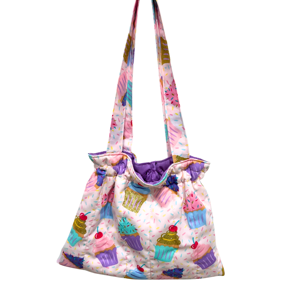 Cupcake Sprinkles (Purple) Kids Quilted Tote Purse