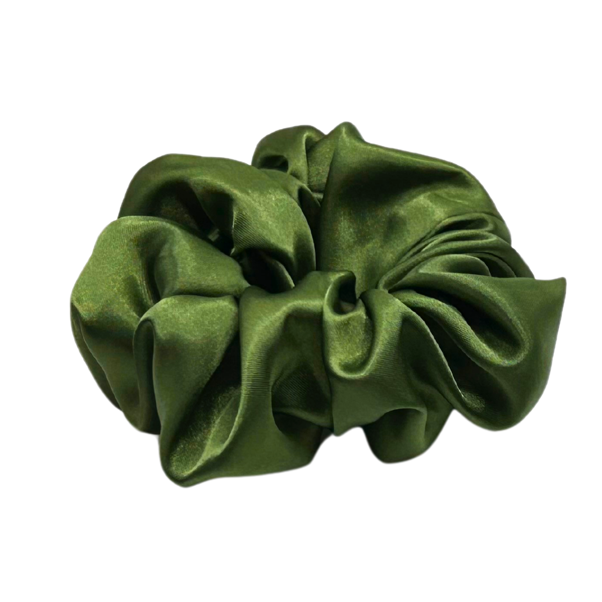 Olive Green XL Satin Scrunchie