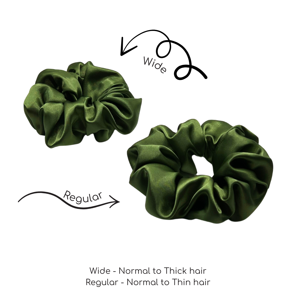 Olive Green XL Satin Scrunchie