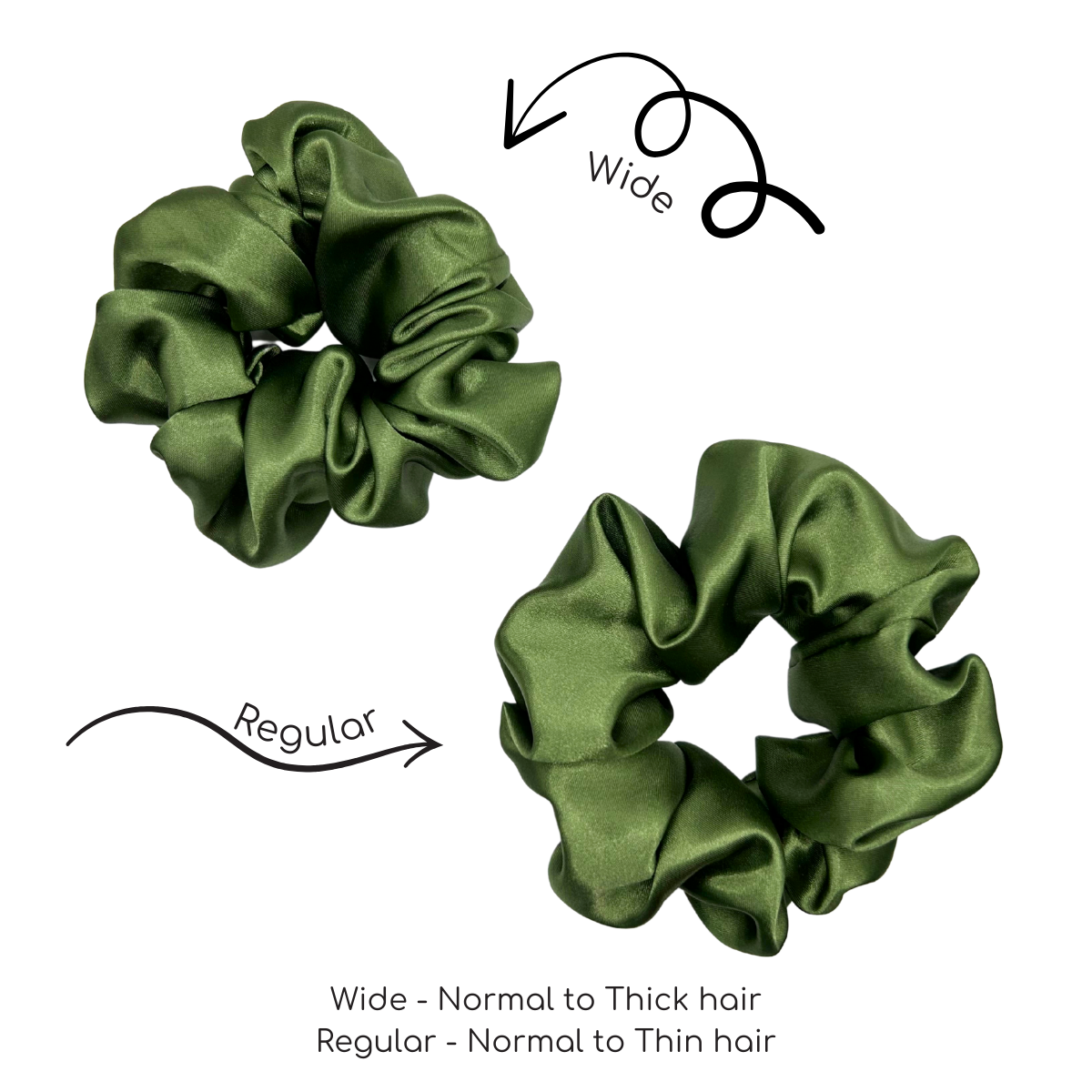 Olive Green XL Satin Scrunchie