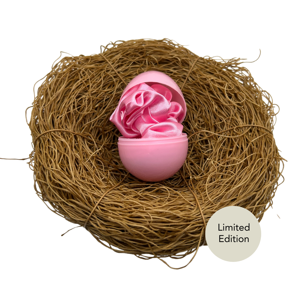 Rose Pink Satin Easter Scrunchies