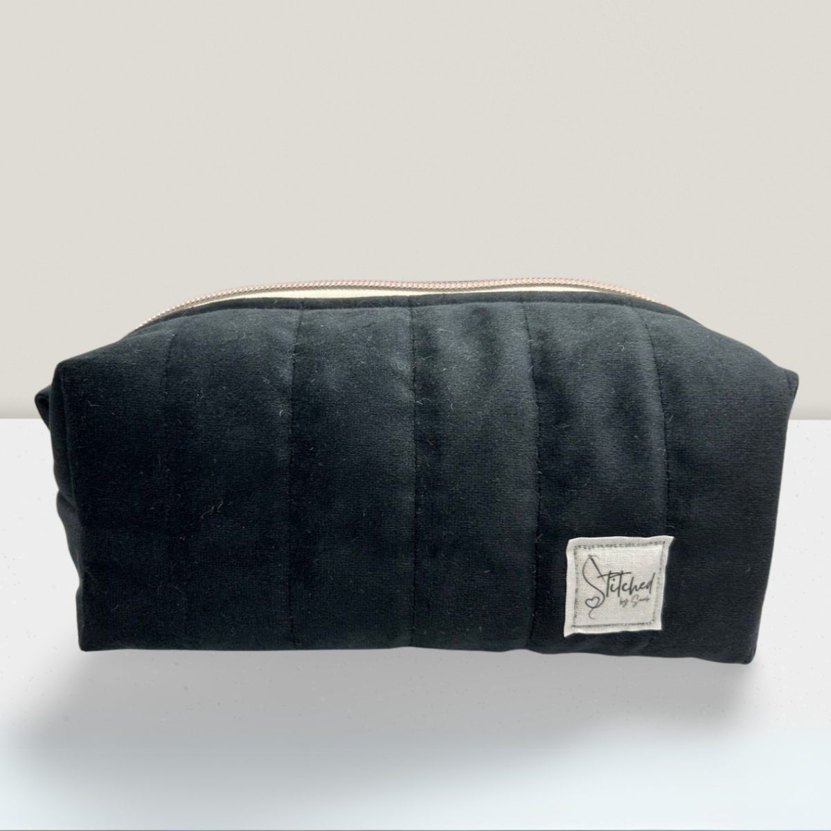 Midnight Luxe Quilted Velvet Makeup Bag - Medium