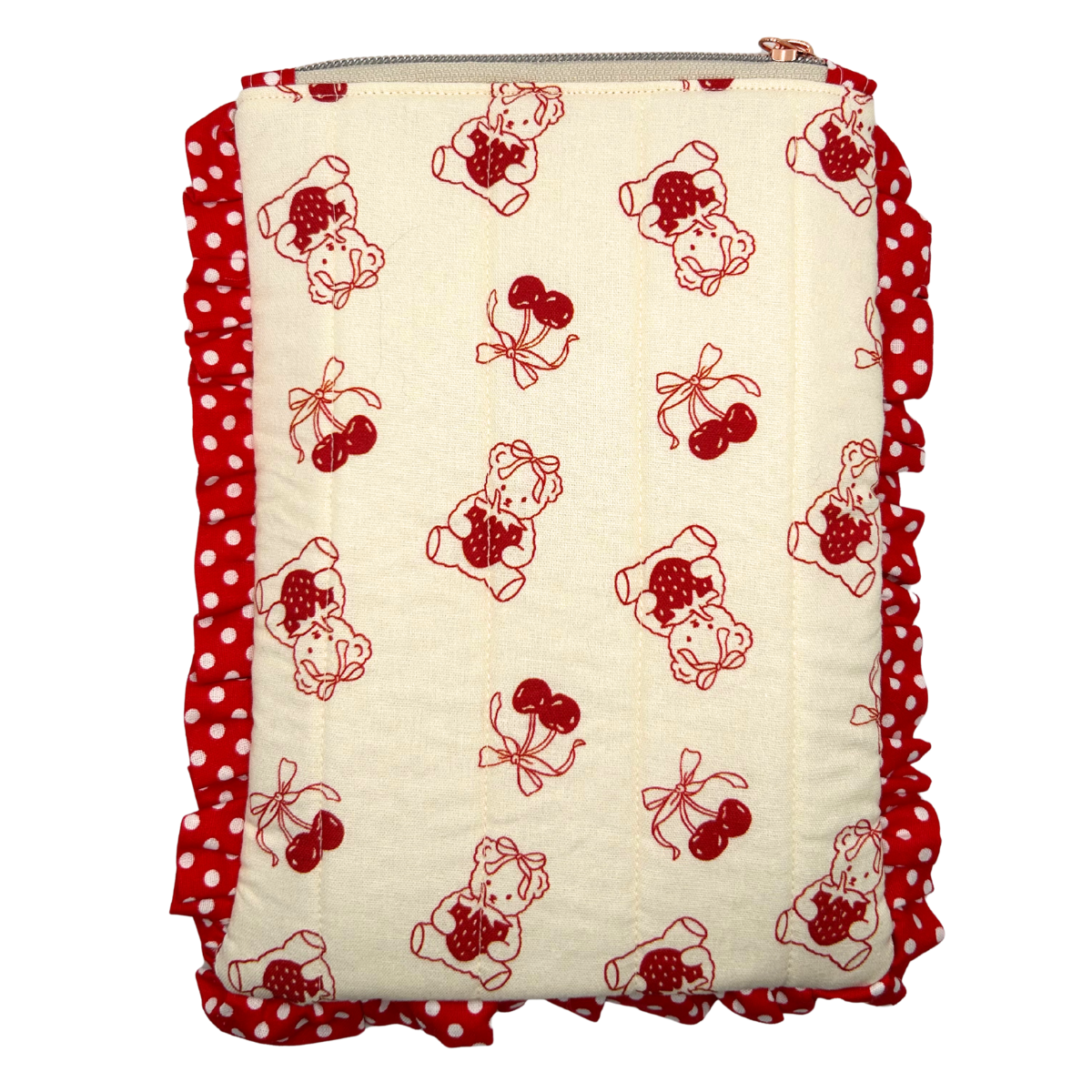 Bearie Patch Quilted Kindle Sleeve with Ruffles