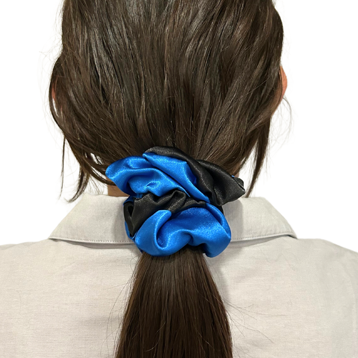 Blue/Black School Scrunchies