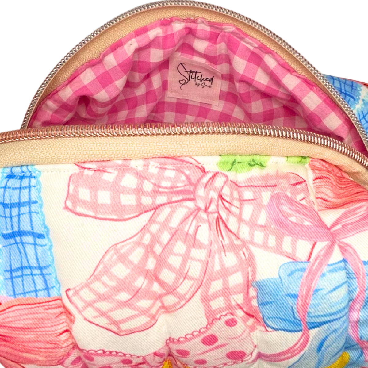 Bowtastic Quilted Makeup Bag - Medium