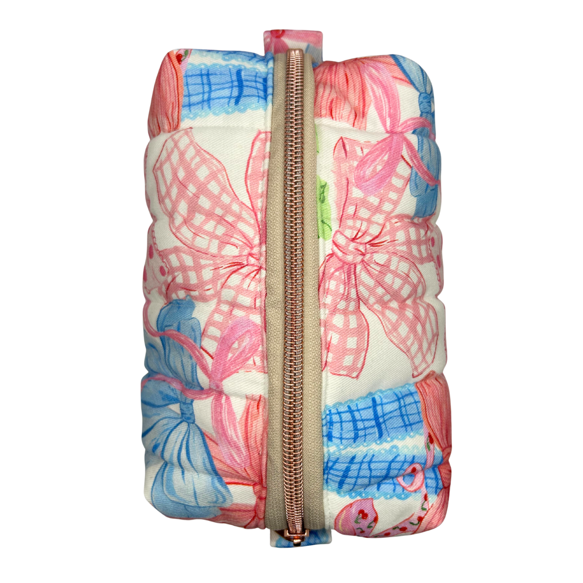 Bowtastic Quilted Makeup Bag - Medium