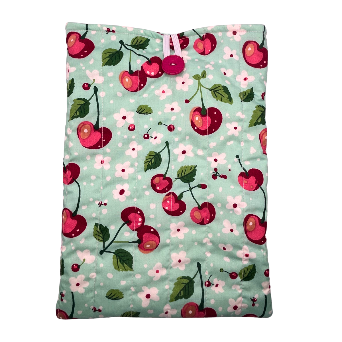 Cherry Mint Quilted Book Sleeve