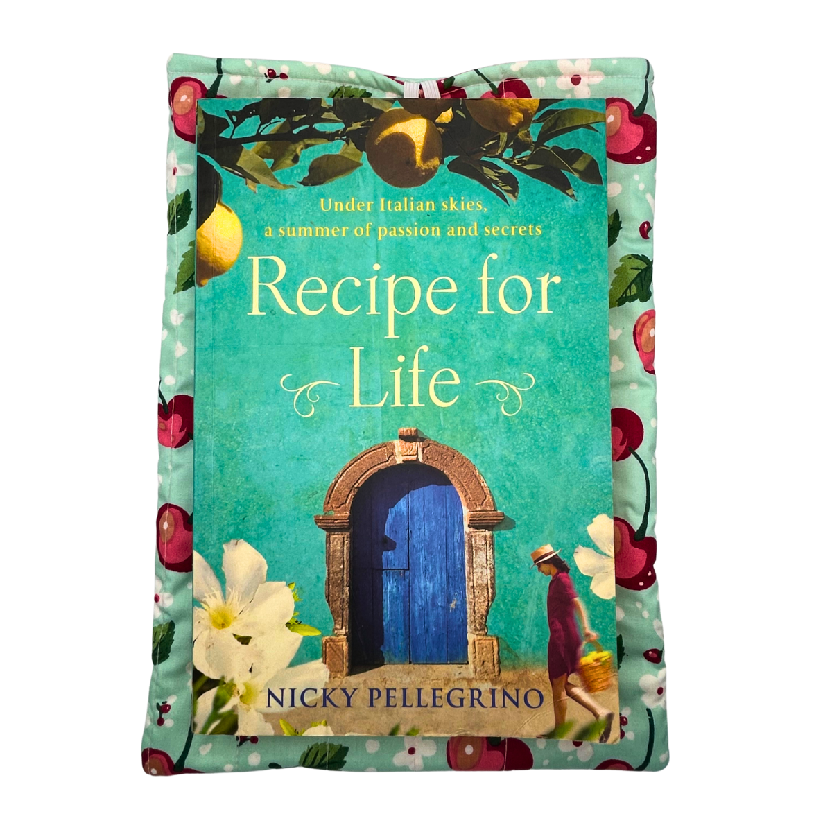 Cherry Mint Quilted Book Sleeve
