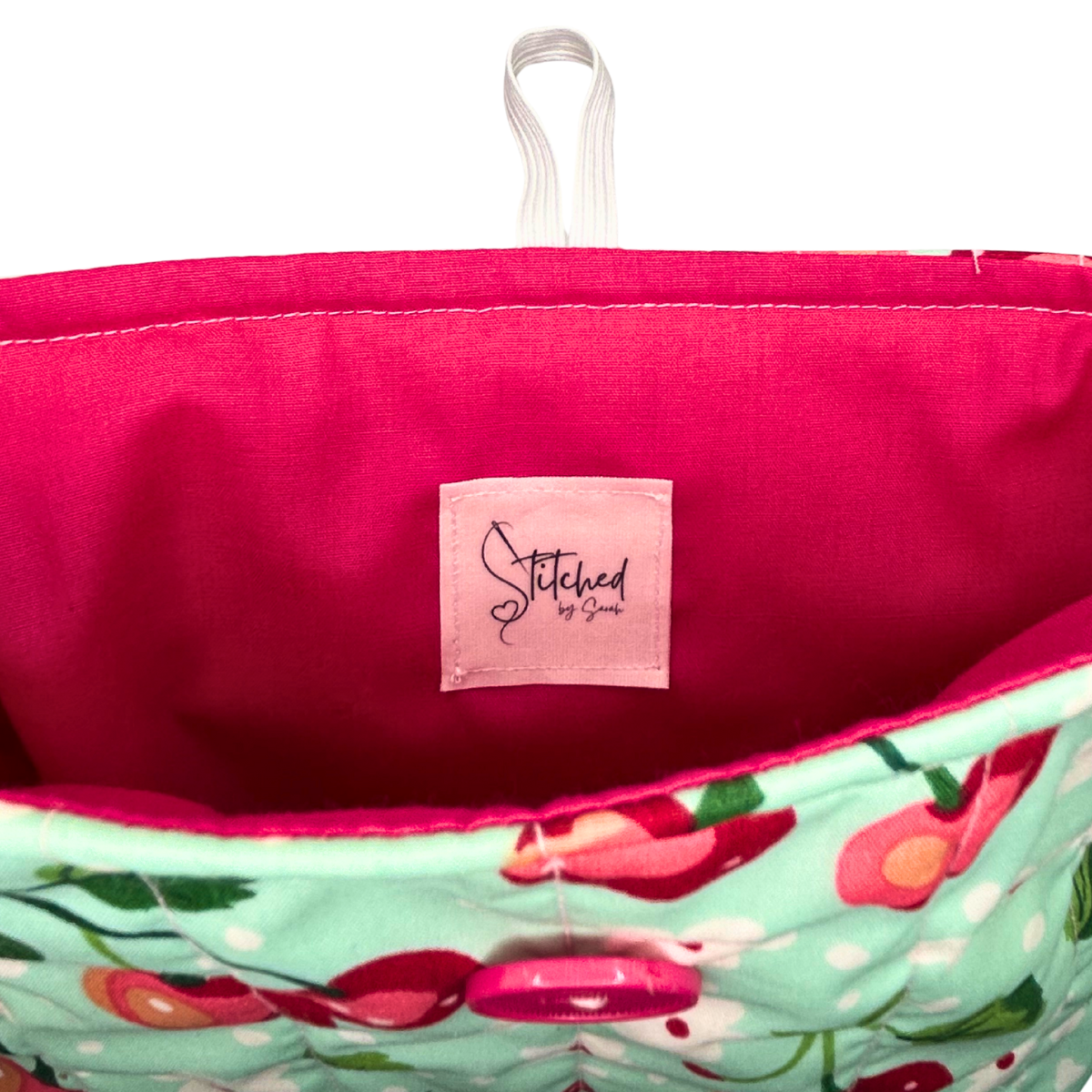 Cherry Mint Quilted Book Sleeve