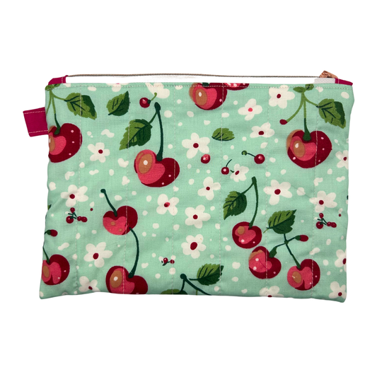 Cherry Mint Quilted Everyday Pouch