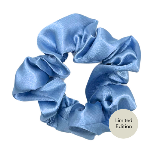 Cornflower Blue Satin Easter Scrunchies