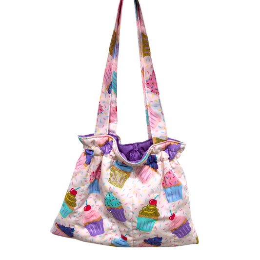 Cupcake Sprinkles (Purple) Kids Quilted Tote Purse