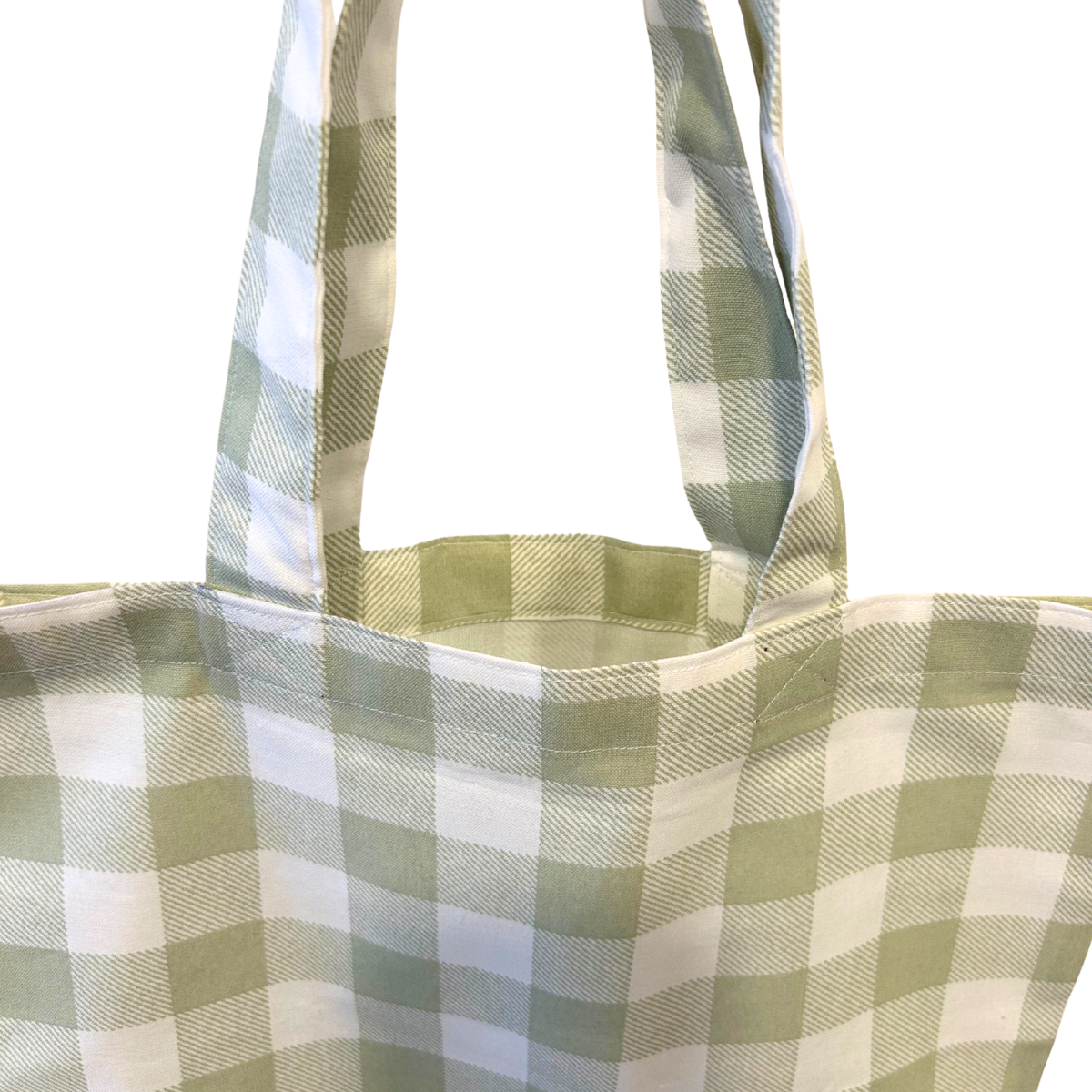Lottie – Sage Gingham Basic Tote