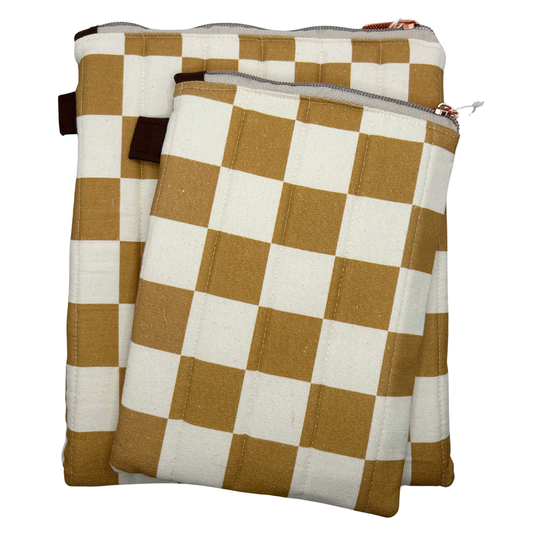 Ochre Check Device Sleeve