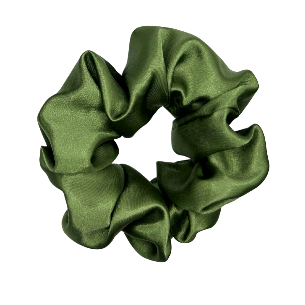 Olive Green XL Satin Scrunchie