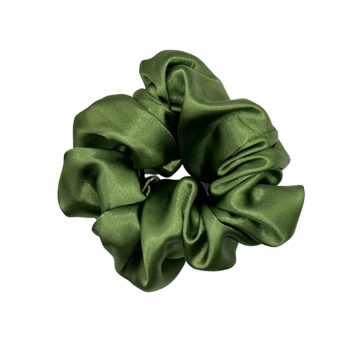 Olive Green XL Satin Scrunchie