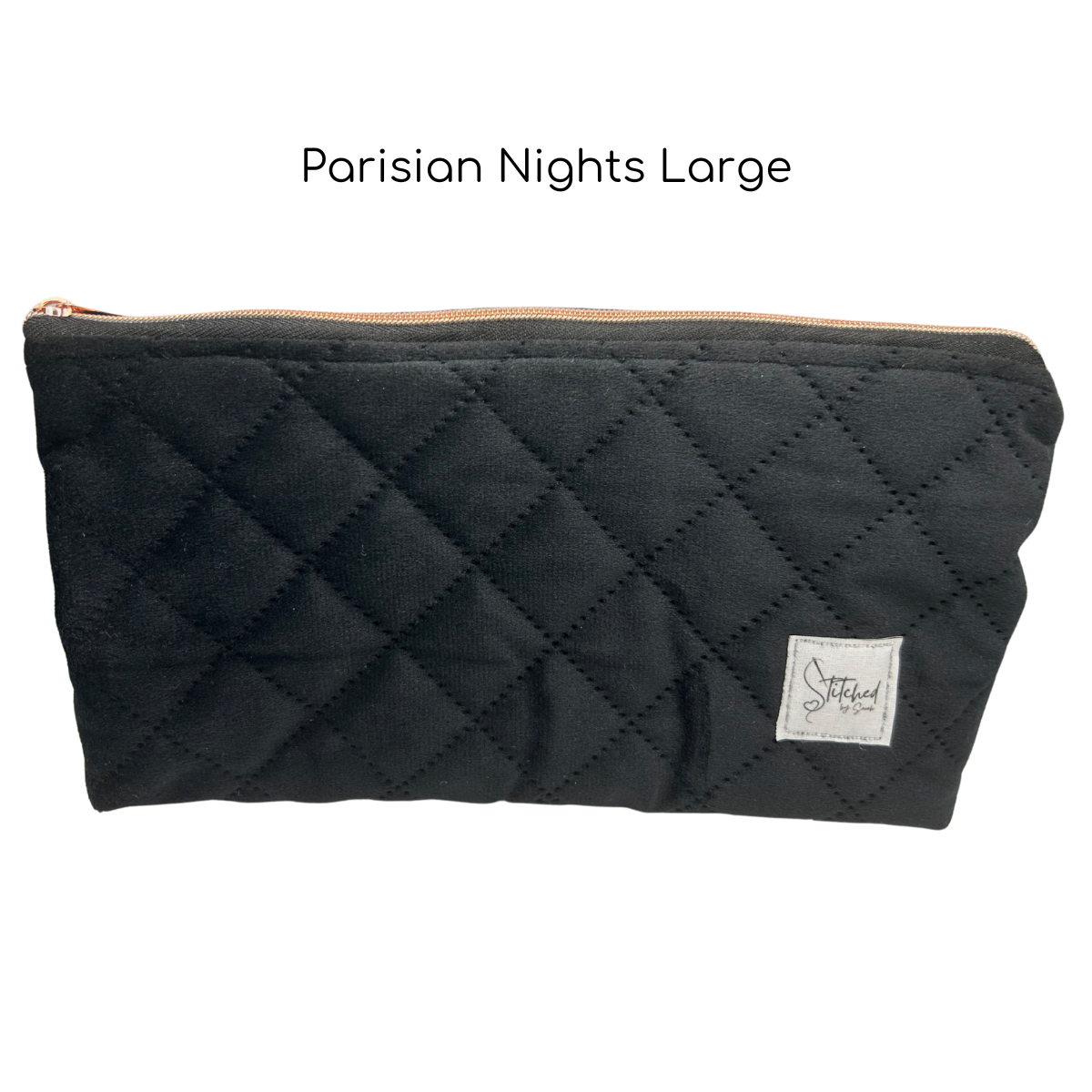 Parisian Nights - Black Quilted Velvet Makeup Pouches