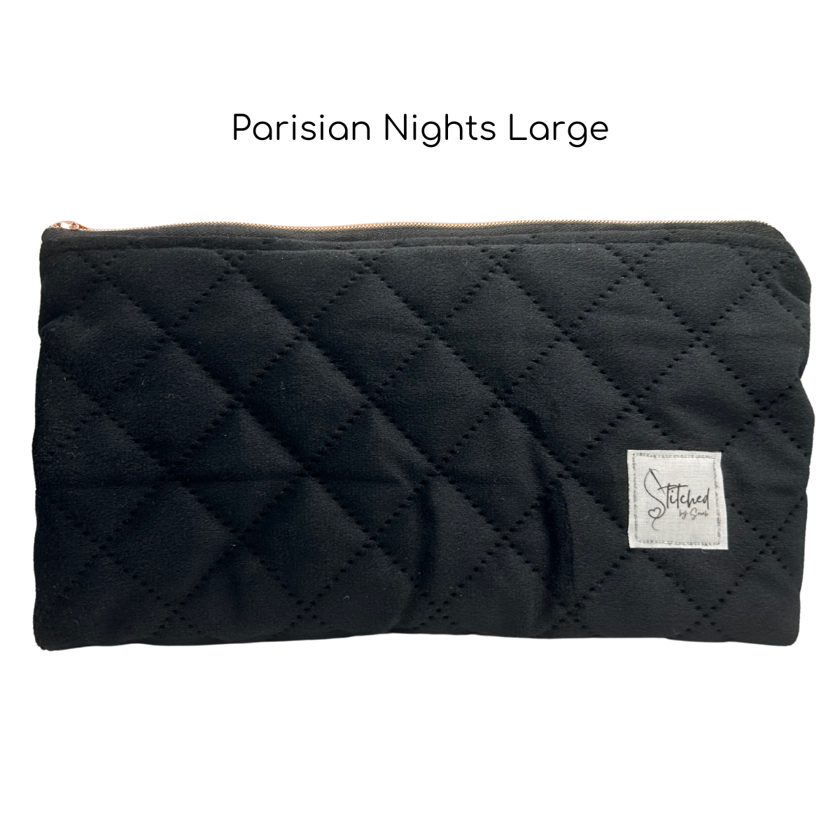 Parisian Nights - Black Quilted Velvet Makeup Pouches