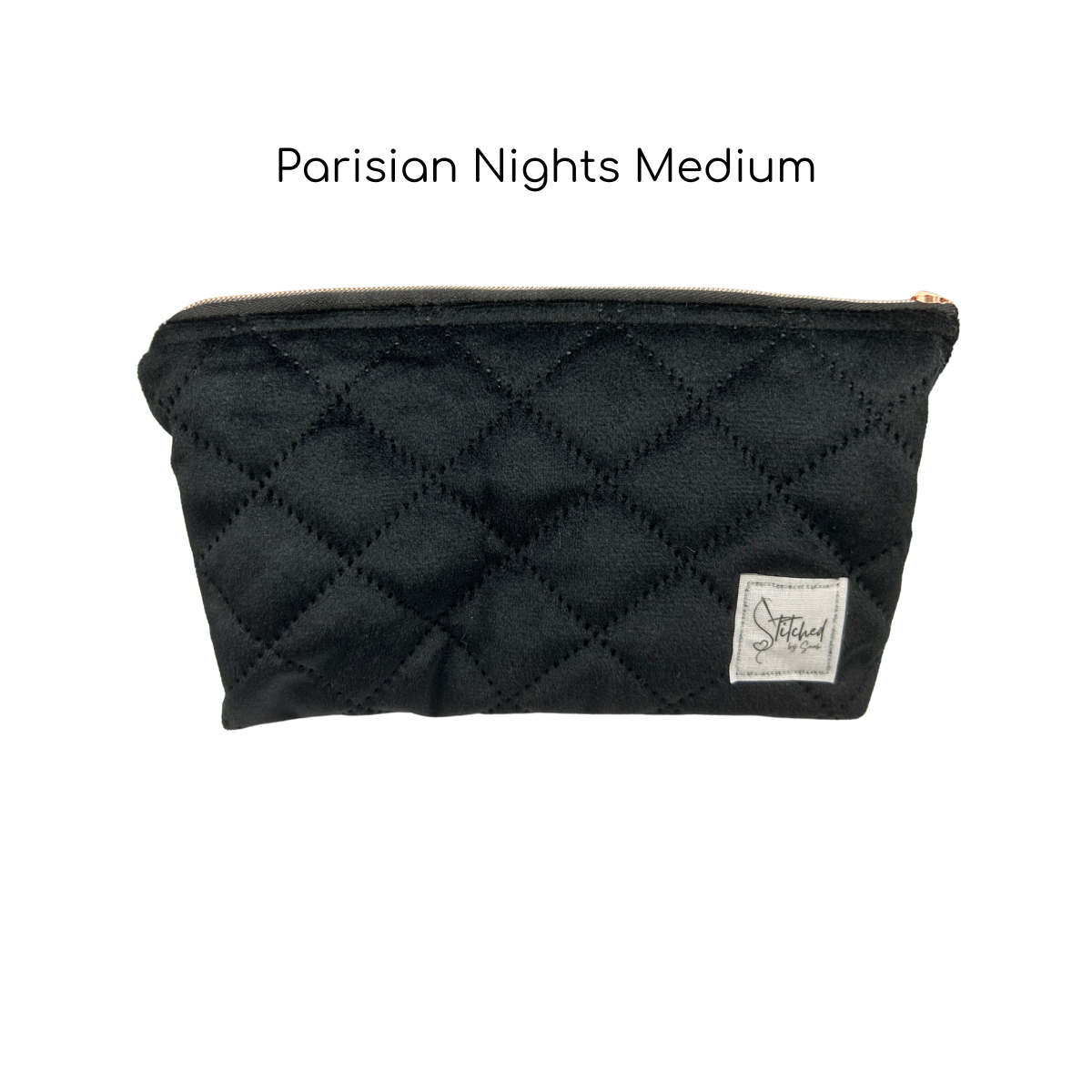Parisian Nights - Black Quilted Velvet Makeup Pouches