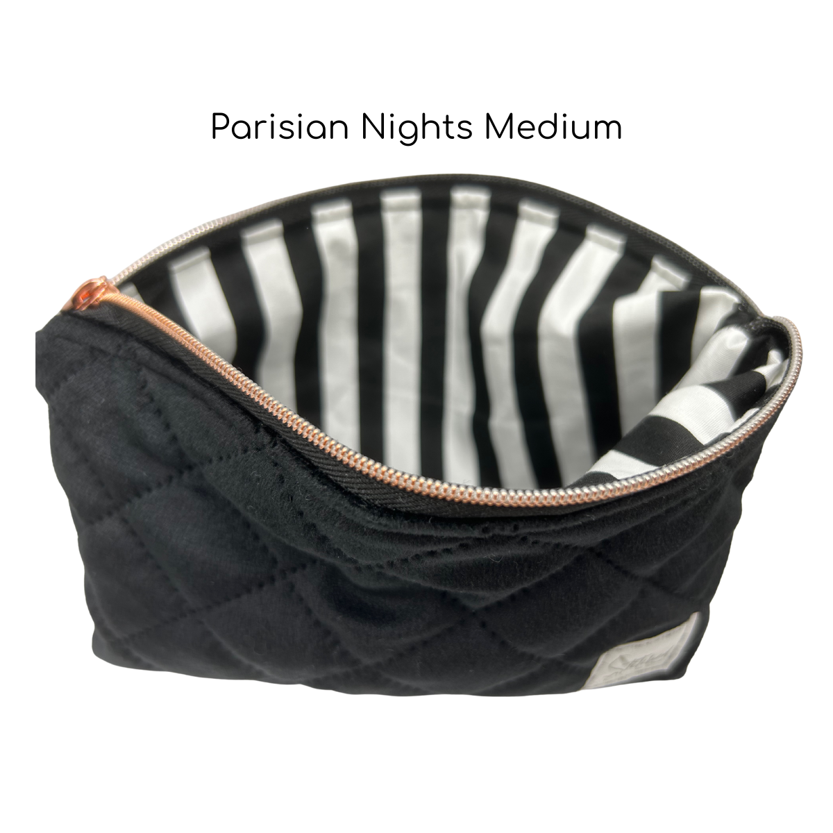 Parisian Nights - Black Quilted Velvet Makeup Pouches
