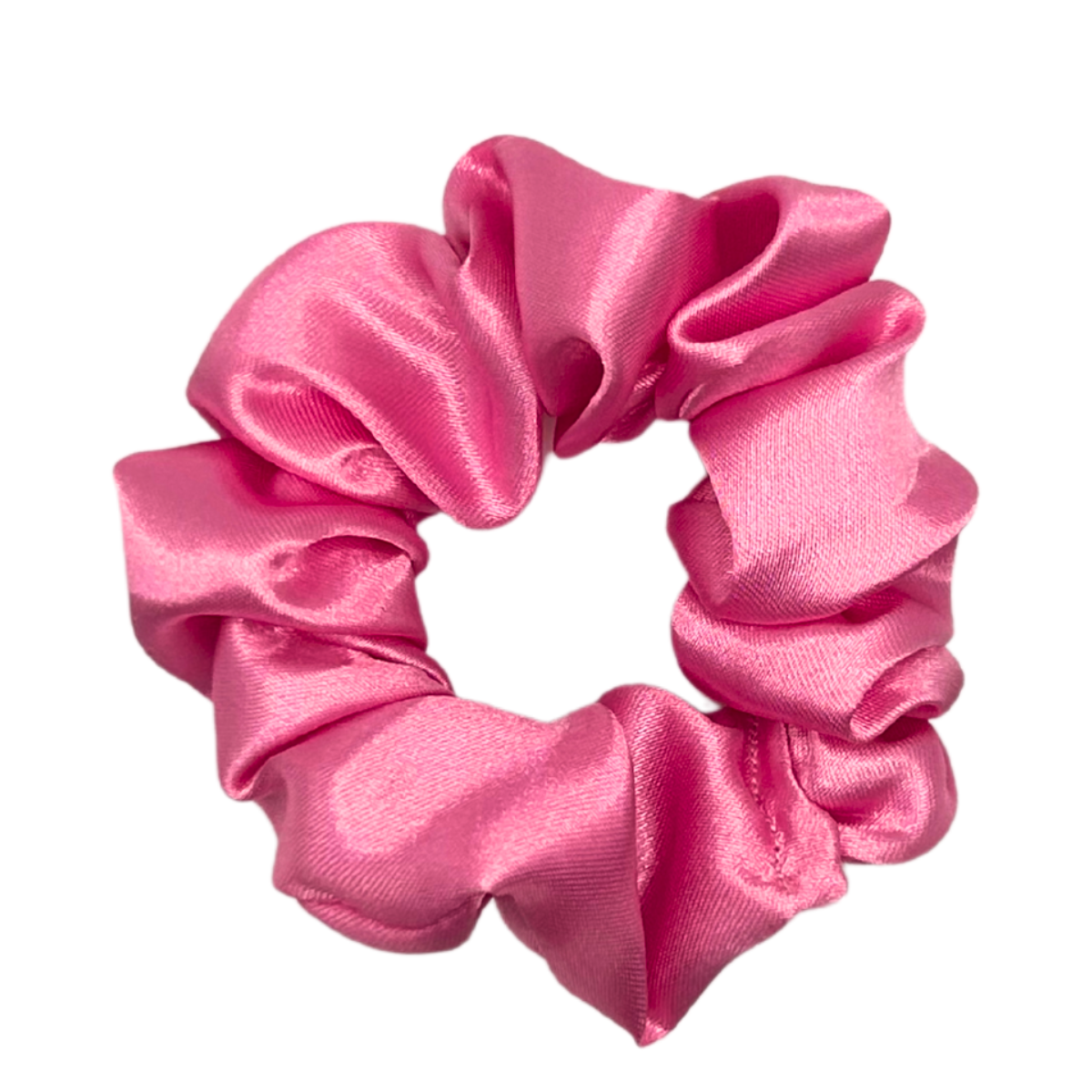 Rose Pink Satin Scrunchies