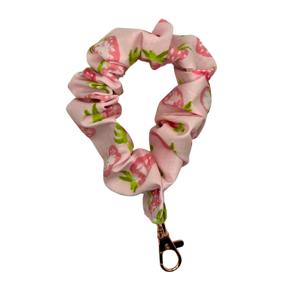 Strawberry Milkshake Scrunchie Wristlet