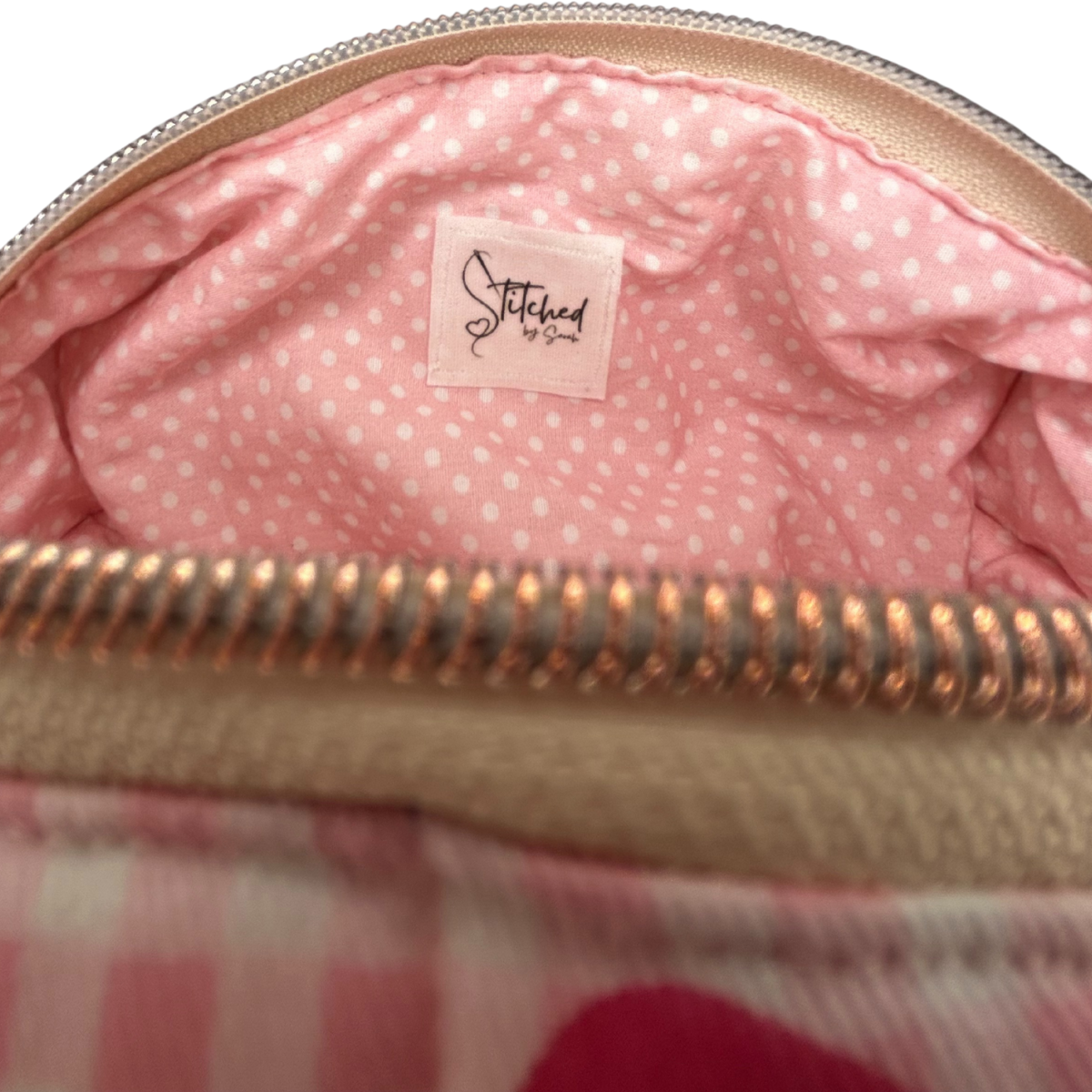 Strawberry Picnic Quilted Makeup Bag - Medium