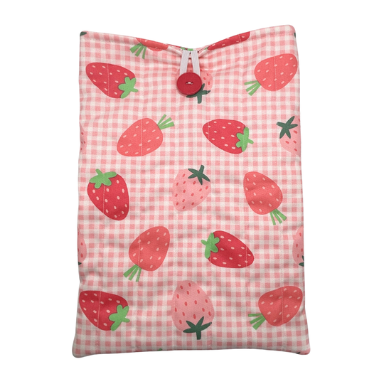 Strawberry Picnic Quilted Book Sleeve